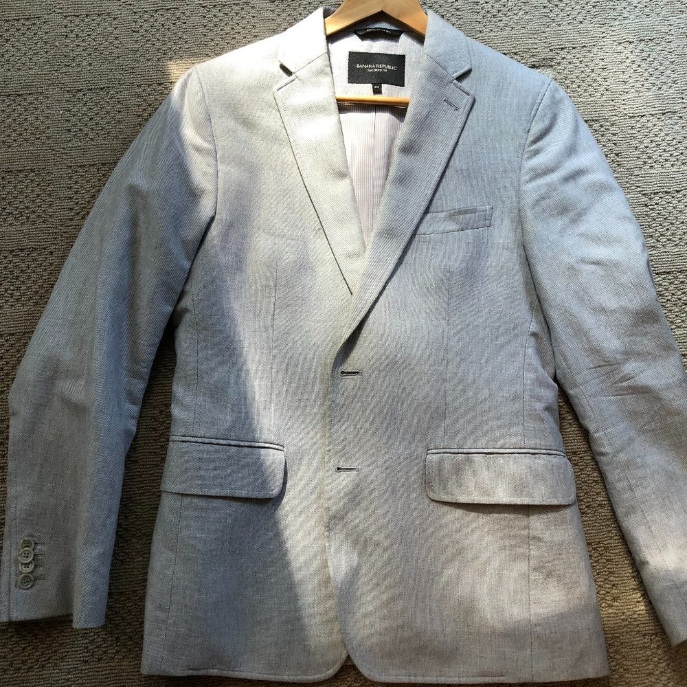 Grey Linen Blend Blazer